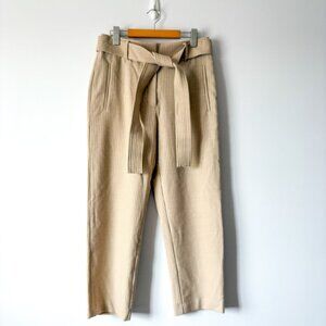 Aritzia Wilfred Tie-Front Check Pant Wool Blend Size 8